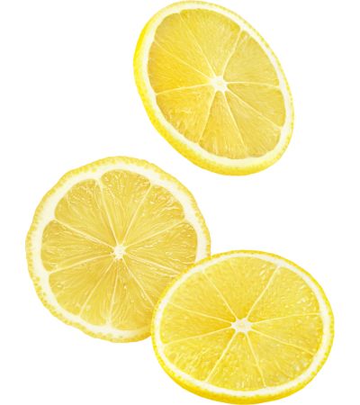 Lemon Slices on White Background
